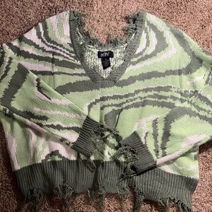 Just Polly green and white sweater